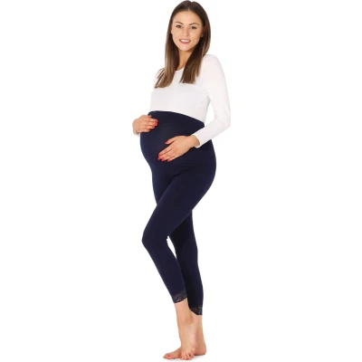 Afbeelding van BE Mammy Dames Leggings Zwangerschapskleding Lange 7/8 Viscose BE20 262 LE Marineblauw XXL