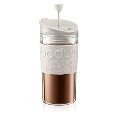 Afbeelding van Bodum Travel Press Reispress Thermosbeker 0.35l Kunststof Gebroken wit