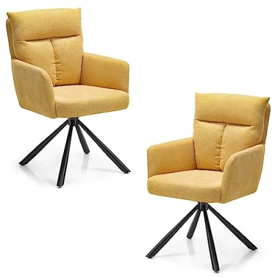 Afbeelding van Stolkom Stoel met armleuningen Sofia 180 graden draaibaar auto return, bonnellvering in de zitting (set, 2 stuks)