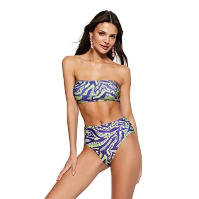 Afbeelding van Trendyol Strapless Hipster Bikiniset Met Vlindermotief En Hoge Taille Tbess22Bt0018