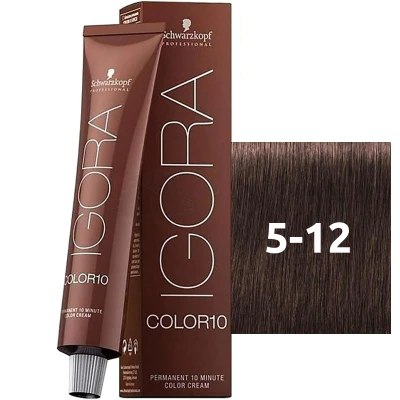 Afbeelding van Schwarzkopf Igora Color10 haarverf 5 12 Lichtbruin Cendré As