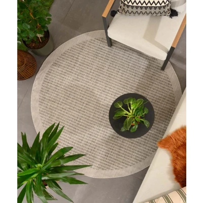 Afbeelding van Buitenkleed Rond Coastal Grijs 200 Cm
