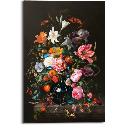 Afbeelding van Reinders! Artprint op hout Stilleven bloemen in vaas Jan Davidsz de Heem