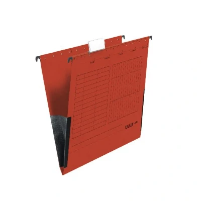 Afbeelding van Origineel Falken 5 stuks hangmap UniReg. Made in Germany. Gemaakt van gerecycled karton voor DIN A4 met linnen kikkers rood ideaal het losbladig klasseren kantoor en de overheid