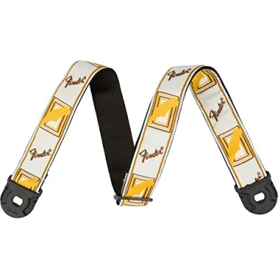 Afbeelding van Fender® »Quick Grip Lock End Strap POLYESTER« Gitaarriem met riembeveiligingssysteem Polyester 1 stuk Kleur: wit/geel/bruin