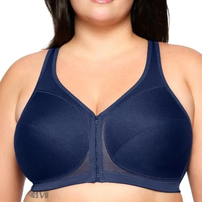 Afbeelding van Glamorise MagicLift, rugondersteunende voorsluiting, zonder beugel, nr. 1265, blauw, 100E