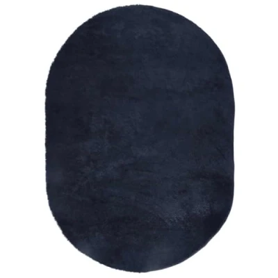 Afbeelding van vidaXL hoogpolig vloerkleed 300x200 cm polyester marineblauw