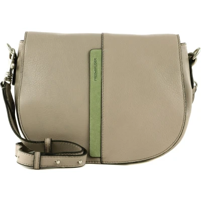 Afbeelding van FREDsBRUDER Leren Schoudertas Shea Saddle Bag Light Grey Grijs