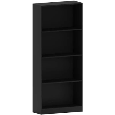 Afbeelding van Vida Designs Cambridge hoogrek, vier vakken, zwart, hout, reksysteem, tentoonstellingen, displays, meubels, kantoor, woning, woonkamer
