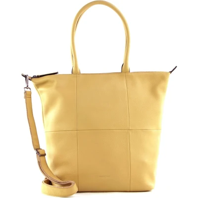 Afbeelding van FREDsBRUDER Leren Schoudertas Shopper Happy Collection Bag Leaf Geel
