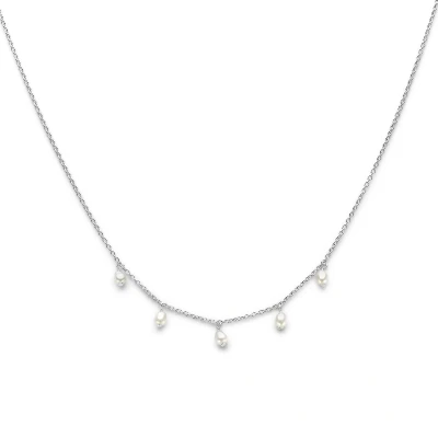 Afbeelding van zilver gerhodineerd collier parels 42 + 3 cm 1336932 horloge Zilverkleur 45