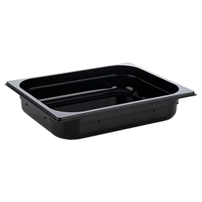 Afbeelding van APS 82064 GN 1/2 container, polycarbonaat gastronormcontainer, afmetingen 325 x 265 mm/hoogte 65 mm/volume 3,9 liter, zwart