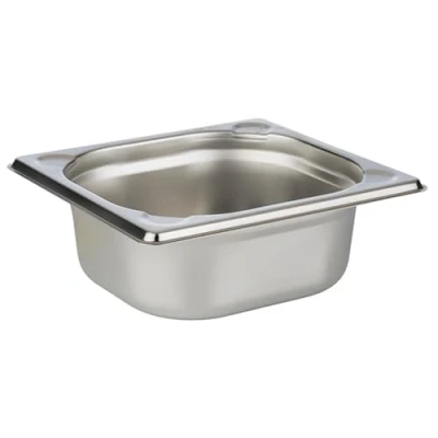 Afbeelding van APS 81602 GN 1/6 container, roestvrij stalen gastronorm afmetingen 175 x 160 mm/hoogte 65 mm/volume 1,0 liter