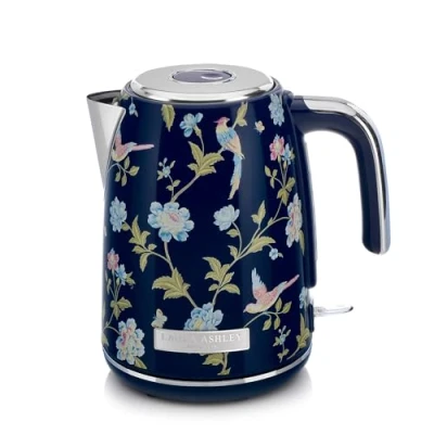 Afbeelding van VQ Laura Ashley Draadloze Waterkoker Elveden Marine Hoge Capaciteit van 1.7 Liter, 3 KW Snelkookfunctie met Oververhittingsbeveiliging en Temperatuurindicator
