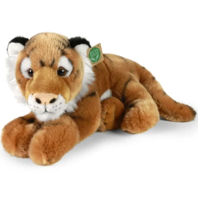 Afbeelding van Rappa ECO knuffel tijger 36 cm realistische van recyclede PET flessen bruin, zwart