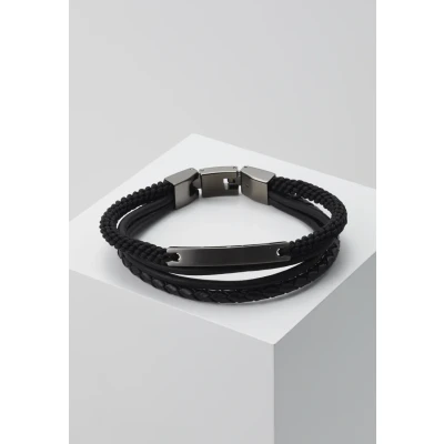 Afbeelding van Fossil JF03185793 Zwart Leder Armband