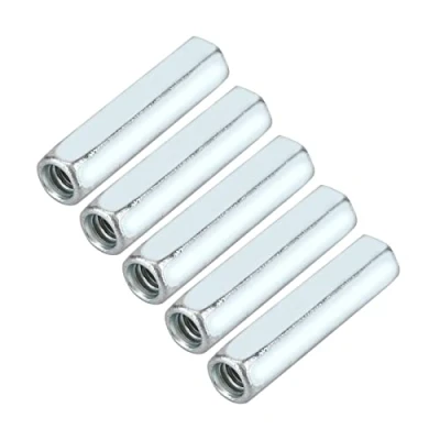 Afbeelding van 5 stks M6 * 40 Lange Staaf Moer Hex Koppeling Binnendraad Rechte Bijpassende Draadstang studding Verzinkt