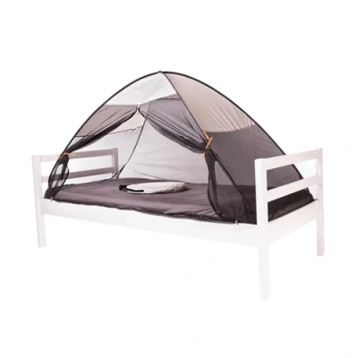 Afbeelding van Deryan, Bedtent 200x90cm Systeem 1mm Klamboe beschermt uw slapende kind tegen insecten inclusief draagtas, crème (pop up), 1 Stuk