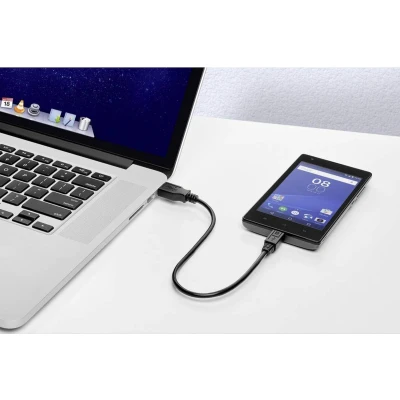 Afbeelding van Renkforce USB kabel 2.0 A stekker, micro B stekker 0.30 m Zwart Vergulde steekcontacten RF 4463076