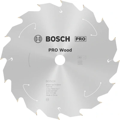Afbeelding van Bosch Accessories 2608837697 Hardmetaal cirkelzaagblad 184 x 16 mm Aantal tanden: 1 stuk(s)