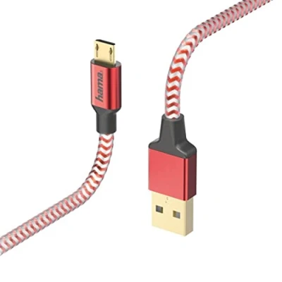 Afbeelding van Hama Reflecterende Micro USB naar Kabel 1,5 Meter Rood