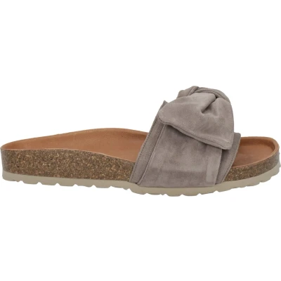 Afbeelding van Verbenas Muiltjes, Dames, Maat: 38, Taupe Veloursleer