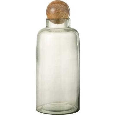 Afbeelding van J Line Vaas karaf decanteerkaraf + stop glas transparant woonaccessoires