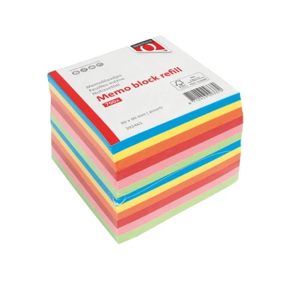 Afbeelding van Memoblok Quantore 90x90mm 700vel losbladig assorti Stuk a 700 vel