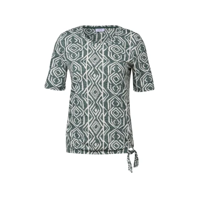 Afbeelding van Cecil print shirt balmy khaki maat M