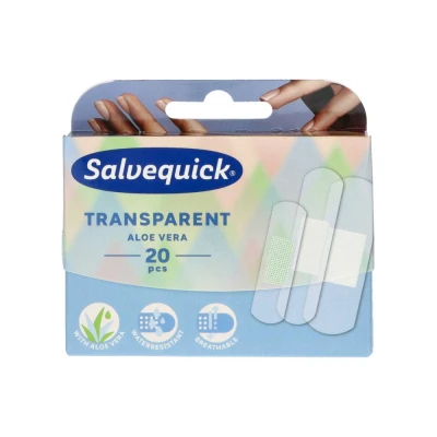 Afbeelding van Salvequick, Deodorants, Discreet &amp; Verzorgend Transparante Aloë Vera Plakjes 20 stuks. (75 ml)