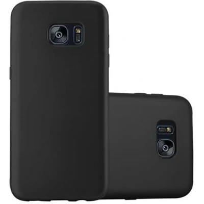 Afbeelding van Cadorabo Hoes compatibel met Samsung Galaxy S7 EDGE in METALLIC ZWART Beschermhoes gemaakt van flexibel TPU silicone