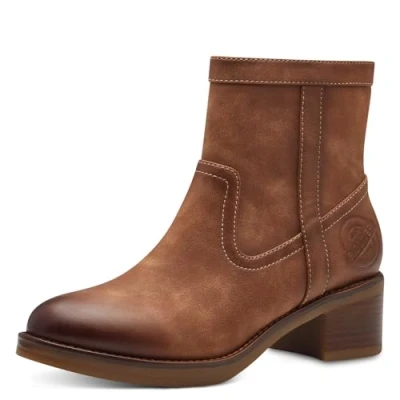 Afbeelding van s.Oliver Dames Boot Flat 5 25306 43 Enkellaarzen, cognac, 39 EU
