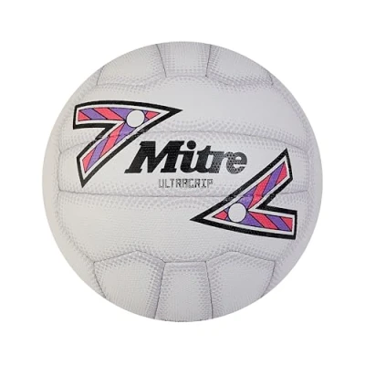 Afbeelding van Mitre Unisex Ultragrip Netball Alle voorwaarden Bal Populaire stijl Duurzaam ontwerp, Wit/Zwart/Paars, 5