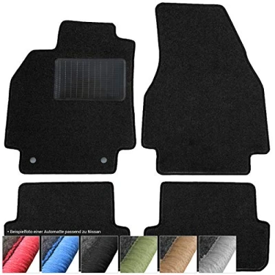 Afbeelding van moto MOLTICO Vloermatten auto velours autotapijten zwart automatten set 4 delig geschikt voor Nissan Qashqai I 2007 2012 (zwart siernaden)