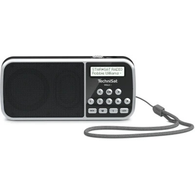 Afbeelding van TechniSat VIOLA 3 Draagbare DAB radio (DAB+, FM, LCD scherm, koptelefoonaansluiting, USB, Aux In, LED zaklamp, accu, favorietenopslag, klein, draagbaar, 1 Watt RMS luidspreker) zwart
