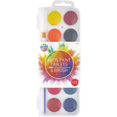 Afbeelding van Creative Craft Group Verfpalet Neon met Kwast