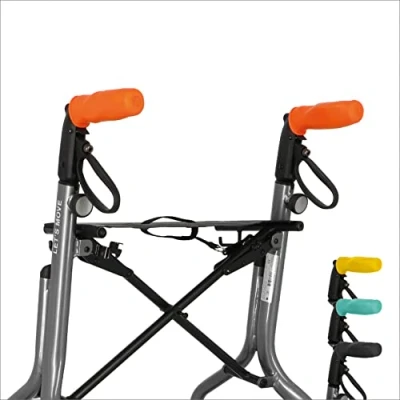 Afbeelding van MyRollerSleeve opschuifbare ergonomische / anatomische handvatten voor rollator of rolstoel. Voorkomt pijnlijke handen met gelkussen. Personaliseerbaar: pimp rollator. Oranje 21x6,5x9cm