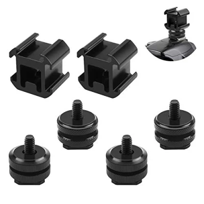Afbeelding van 6 Stks Camera Hot Shoe Mount Adapter, 1/4 &quot; 20 Statief Schroef Adapter en Roterende Connector voor om Schoen