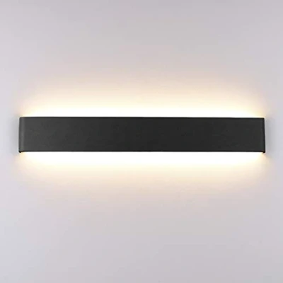 Afbeelding van Klighten Wandlamp voor binnen, led 60 cm, warm wit, 20 W, modern up down, wandverlichting slaapkamer, woonkamer, hal, trap, zwart