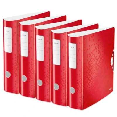 Afbeelding van Leitz WOW ordner Active rug van 8,2 cm, rood 5 stuks