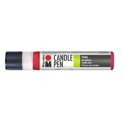 Afbeelding van Marabu 18050009031 kaarspen kersenrood, kaarspen, romig, zachte waskrijt, op waterbasis, lichtecht, geurloos, weerbestendig, kinderlijk lichte kaarsdecoratie, 25 ml