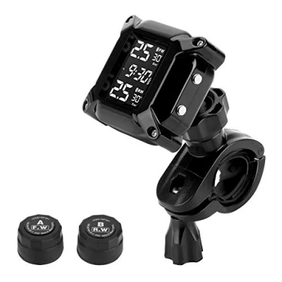 Afbeelding van Jansite Motorfiets TPMS Draadloos bandenspanningsbewakingssysteem met 2 externe sensoren LCD display auto alarmsysteem anti off &amp; waterdicht