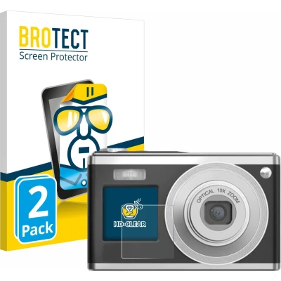 Afbeelding van BROTECT (2 Stuks) Schermbeschermer voor Rollei Compactline 10X (Display voor) Screen Protector Transparant