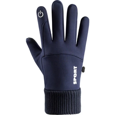 Afbeelding van Tech Fleece Handschoenen Maat L Blauw Waterdichte Winter Handschoen Scooter / Fiets Wandelen Heren en Dames Sporthandschoen Touchscreen Sinterklaas Kerst