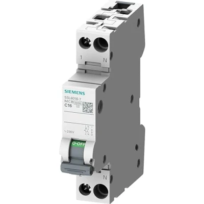 Afbeelding van Siemens circuit breaker 230v 6ka 1 n pole 1mw c4 5sl60047