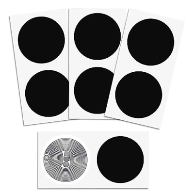 Afbeelding van Timeskey NFC 11 Stuks Stickers NTAG215 tags 100% Compatibel Met TagMo en Amiibo, 504 bytes Geheugen(Zwart,Rond)