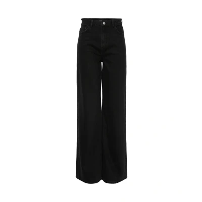 Afbeelding van Pieces Pcselma WIDE Bootcut jeans, Dames, Maat: 27x30, Black denim
