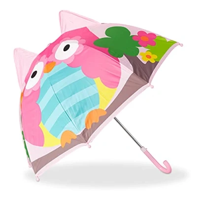 Afbeelding van relaxdays kinderparaplu diermotief 3d paraplu meisje jongen kinder Uil