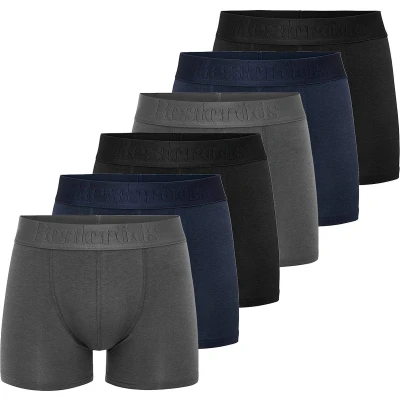 Afbeelding van Resteröds Retro 6ER PACK Onderbroeken Schwarz grau dunkelblau, Heren, Maat: Medium, dunkelblau