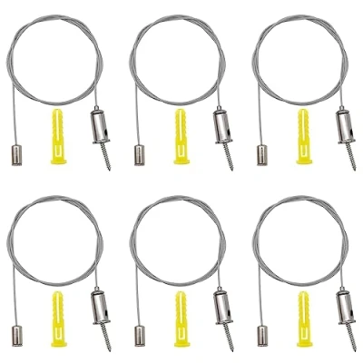 Afbeelding van GOIYZTTR 6 Stks Verlichting Suspension Kabels Kit Plafondlamp Opknoping Lijn Panel Hanglamp Fitting Gebruikt in Plafond Licht Draad Licht, 1 Meter